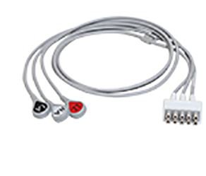 GE Healthcare ECG Leadwire Set 3 Lead, Snap, AHA, 74 cm/ 29 in For use with ECG Monitors - Each - 2106385-001-EA