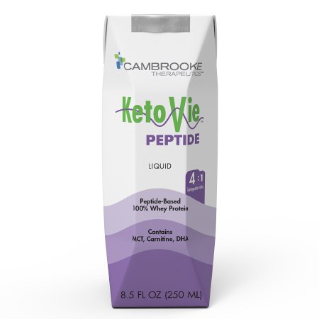 Cambrooke Therapeutics Oral Supplement KetoVie® Peptide 4:1 Unflavored Liquid 8.5 oz. Carton - Case of 30 - 50303-CS