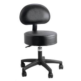 McKesson Exam Stool McKesson Backrest Pneumatic Height Adjustment 5 Casters Black - Each - 81-22100B-WR041-EA
