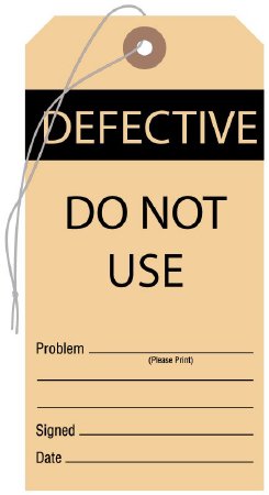 United Ad Label Warning Tag UAL™ With Caution Beige / Black 3-1/8 X 6-1/4 Inch Medium Card Stock 50 per Pack - Pack of 50 - ULCS050-PK