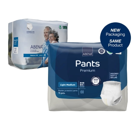 Abena North America Unisex Adult Absorbent Underwear Abena® Pants Pull On with Tear Away Seams Medium Disposable Moderate Absorbency - Case of 84 - 1000017173-CS