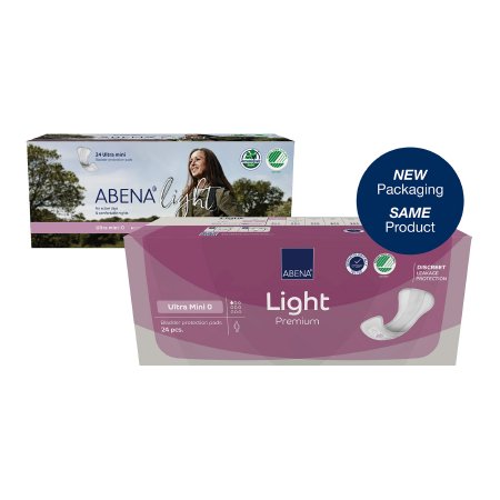 Abena North America Bladder Control Pad Abena™ Light Ultra Mini 8 Inch Length Light Absorbency Fluff / Polymer Core One Size Fits Most - Case of 240 - 1000005436-CS