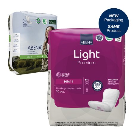 Abena North America Bladder Control Pad Abena™ Light Mini 8-1/2 Inch Length Light Absorbency Fluff / Polymer Core One Size Fits Most - Case of 320 - 1000017155-CS