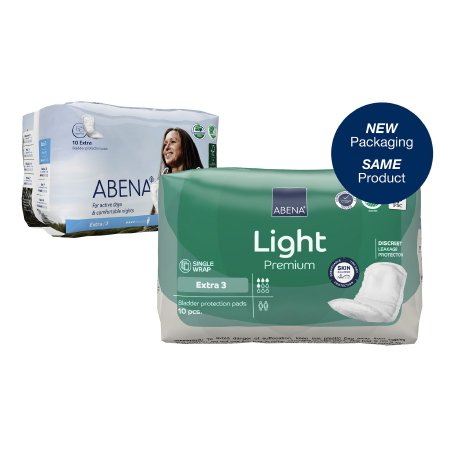Abena North America Bladder Control Pad Abena™ Light Extra 13 Inch Length Light Absorbency Fluff / Polymer Core One Size Fits Most - Case of 200 - 1000017158-CS