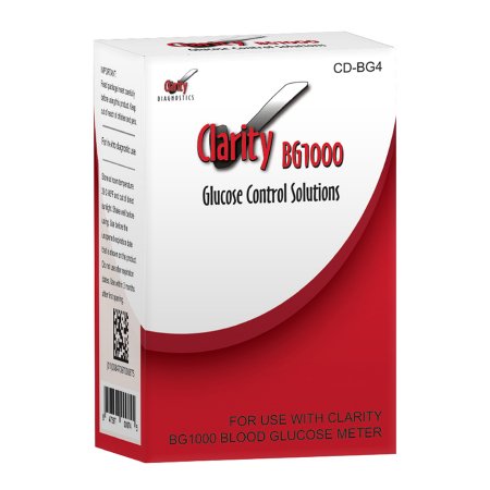 Clarity Diagnostics Diabetes Management Test Control Clarity BG1000 Blood Glucose Normal Level / High Level - Box of 1 - CD-BG4-BX