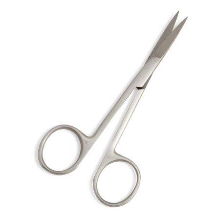 Medline Iris Scissors Centurion® Lil' Tips® 4-1/2 Inch Length Office Grade Stainless Steel Sterile Finger Ring Handle Straight Sharp Tip / Sharp Tip - Case of 20 - 66450-CS
