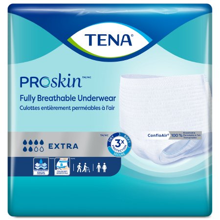 Essity HMS North America Inc Unisex Adult Absorbent Underwear TENA® ProSkin™ Extra Protective Pull On with Tear Away Seams 2X-Large Disposable Moderate Absorbency - Bag of 12 - 72518-BG