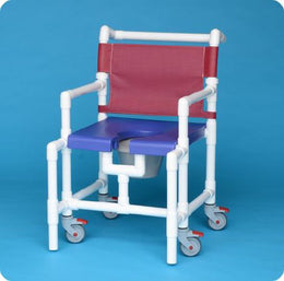 IPU Commode / Shower Chair ipu® Fixed Arms PVC Frame Mesh Backrest 25-1/2 Inch Seat Width 375 lbs. Weight Capacity - Each - SCC8250 MS B-EA