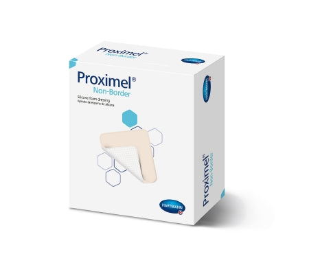 Hartmann Foam Dressing Proximel® Non-Border 4 X 8 Inch Without Border Waterproof Backing Silicone Face Rectangle Sterile - Each - 15713102-EA
