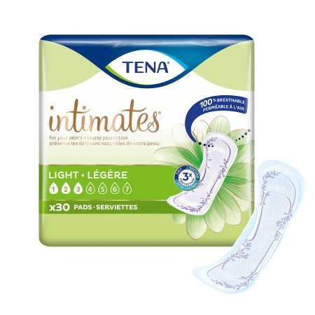 Essity HMS North America Inc Bladder Control Pad TENA® Intimates™ Ultra Thin Light 9 Inch Length Light Absorbency Dry-Fast Core™ One Size Fits Most - Bag of 30 - 54358-BG