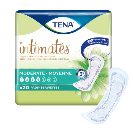 Essity HMS North America Inc Bladder Control Pad TENA® Intimates™ Moderate 11 Inch Length Moderate Absorbency Dry-Fast Core™ One Size Fits Most - Bag of 20 - 54284-BG