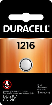 Duracell Lithium Battery Duracell® Duralock Power Preserve™ 1216 Coin Cell 3V Disposable 1 Pack - Case of 36 - DL1216BPK-CS