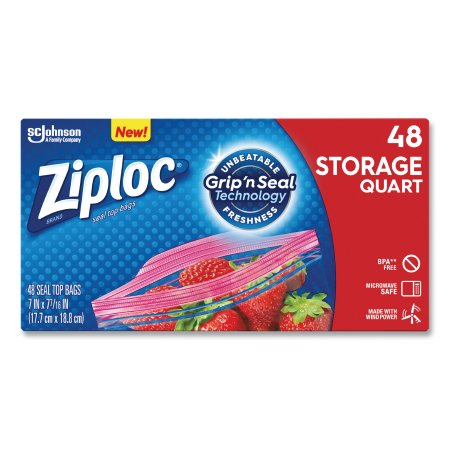 Lagasse Reclosable Bag Ziploc® 8-1/2 X 9.6 Inch Plastic Clear Zipper Closure - Box of 48 - SJN314469BX-BX