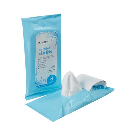 McKesson Rinse-Free Bath Wipe McKesson Soft Pack Purified Water / Methylpropanediol / Glycerin / Aloe Scented 8 Count - Case of 352 - 16-7900-CS