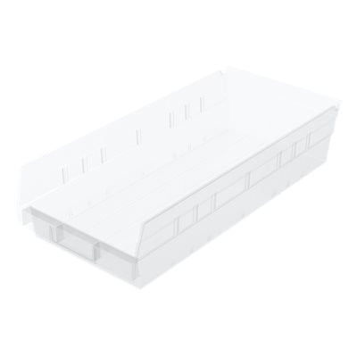 Akro-Mils Shelf Bin Clear Industrial Grade Polymers 4 X 8-3/8 X 17-7/8 Inch - CT/12 - 30158SCLAR-CT