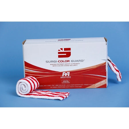 Medi-Tech International Elastic Net Retainer Dressing Surgi-Color Guard™ Tubular Elastic 40 Inch X 25 Yard Size 8 Red / White Large Head / Medium Chest / Back / Medium Axilla / Perineum / X-Large Thigh NonSterile - Case of 10 - MTSCGR08-CS