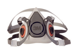 3M 3M™ 6000 Reusable Respirator Industrial Half Face 4 Point Adjustable Head Strap Small Gray / White - Case of 24 - 6100-CS