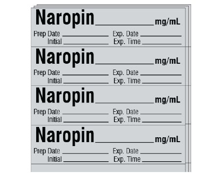 Shamrock Scientific Drug Label Shamrock Anesthesia Label Tape Naropin_mg/mL Gray 1/2 X 1 Inch - Roll of 333 - SA-309-RL