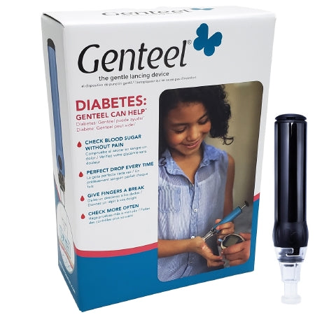 Genteel LLC Lancing Device Genteel® Various Gauges Retractable Push Button Activation Multiple Sites - Case of 24 - 200345-CS