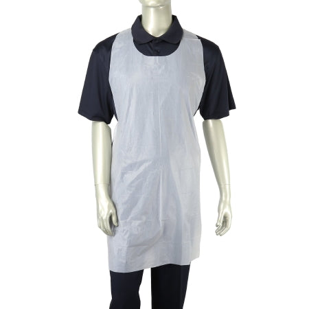 R3 Reliable Redistribution Resource General Purpose Apron Bib Style White Disposable - Box of 100 - 750072505-BX