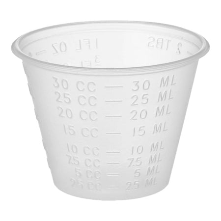 R3 Reliable Redistribution Resource Graduated Medicine Cup Prime Source 1 oz. Translucent Plastic Disposable - Case of 5000 - G2890001-CS
