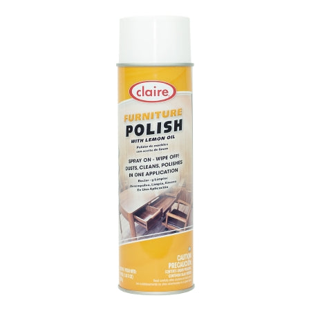 R3 Reliable Redistribution Resource Claire® Furniture Polish Aerosol Spray Liquid 19 oz. Can Lemon Scent NonSterile - Case of 12 - 25950811-CS