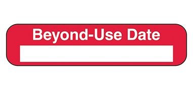 Health Care Logistics Pre-Printed Label HCL® Advisory Label Red / White Paper Beyond-Use Date White Quality Control Label 3/8 X 1-5/58 Inch - Pack of 1000 - 2472-PK
