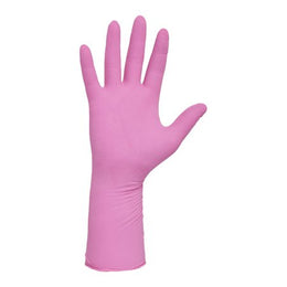 O&M Halyard Inc Exam Glove PINK UNDERGUARD Medium NonSterile Nitrile Extended Cuff Length Textured Fingertips Pink Chemo Tested - Box of 100 - 47454-BX