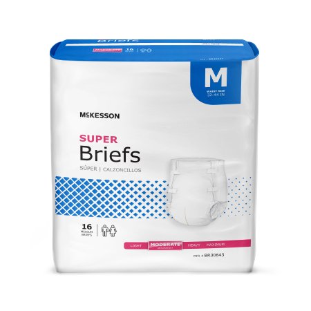 McKesson Unisex Adult Incontinence Brief McKesson Medium Disposable Moderate Absorbency - Case of 96 - BR30643-CS