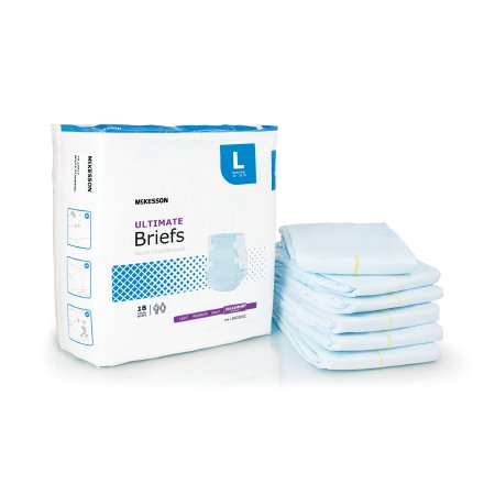 McKesson Unisex Adult Incontinence Brief McKesson Large Disposable Heavy Absorbency - Case of 72 - BR33892-CS