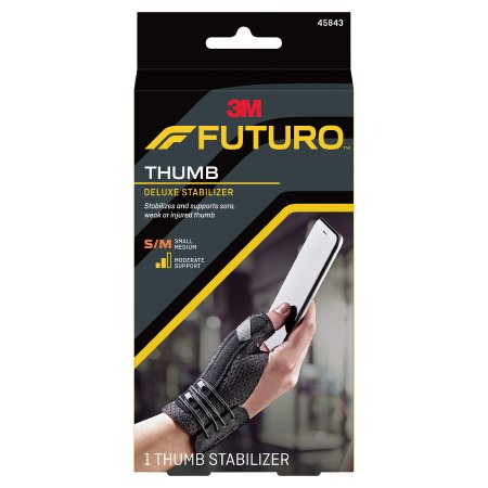 3M Thumb Stabilizer 3M™ Futuro™ Deluxe Adult Small / Medium Lacing System Left or Right Hand Black - Each - 05113119855-EA