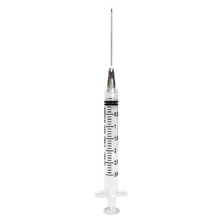 Sol-Millennium Medical Standard Hypodermic Syringe with Needle Sol-M™ 3 mL 1-1/2 Inch 22 Gauge NonSafety Regular Wall - Box of 100 - 1832215-BX