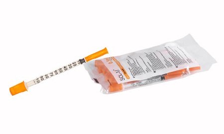 Sol-Millennium Medical Standard Insulin Syringe with Needle Sol-M™ 1 mL 1/2 Inch 30 Gauge NonSafety Regular Wall - Case of 1000 - 1613012B-CS