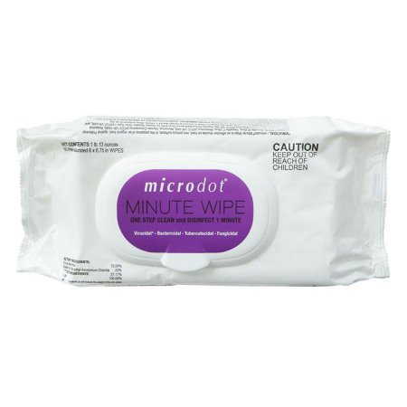 Cambridge Sensors USA microdot® Minute Wipe Surface Disinfectant Cleaner Premoistened Alcohol Based Manual Pull Wipe 60 Count Soft Pack Alcohol Scent NonSterile - Pack of 60 - 601-24-PK