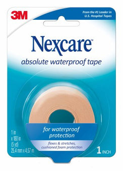 3M Waterproof Medical Tape Nexcare™ Absolute Tan 1 Inch X 5 Yard Foam NonSterile - Bag of 3 - 731-BG