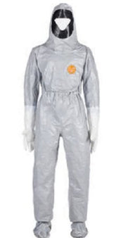 Fisher Scientific Coverall with Hood, Gloves, and Socks DuPont™ Tychem® 6000F 2X-Large White Disposable NonSterile - Case of 1 - 18-888-802-CS