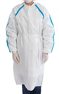 Contec Inc Chemotherapy Procedure Gown Contec® CritiGear™ Small / Medium White NonSterile ASTM D6978-05 Disposable - Bag of 10 - HCGA0800-S/M-BG
