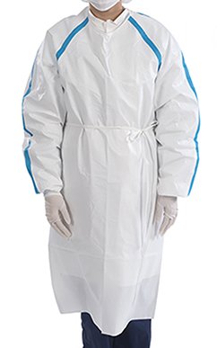 Contec Inc Chemotherapy Procedure Gown Contec® CritiGear™ Small / Medium White NonSterile ASTM D6978-05 Disposable - Case of 30 - HCGA0800-S/M-CS