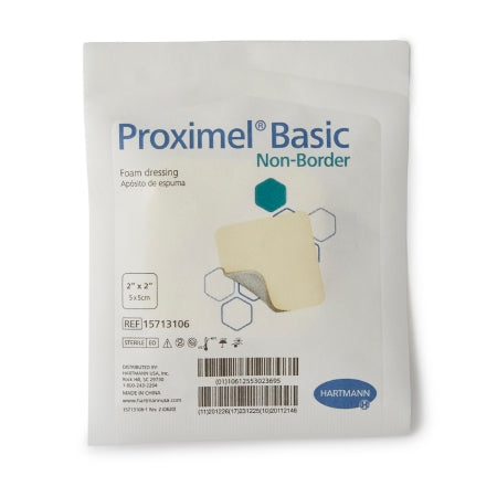 Hartmann Foam Dressing Proximel® Basic Non-Border 2 X 2 Inch Without Border Waterproof Film Backing Nonadhesive Square Sterile - Each - 15713106-EA