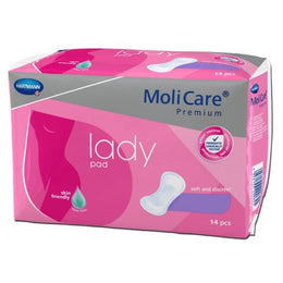 Hartmann Bladder Control Pad MoliCare® Premium Lady Pads 3 X 8-1/2 Inch Light Absorbency Polymer Core One Size Fits Most - Case of 168 - 168132-CS