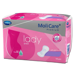 Hartmann Bladder Control Pad MoliCare® Premium Lady Pads 3-1/2 X 10-1/2 Inch Light Absorbency Polymer Core One Size Fits Most - Bag of 14 - 168624-BG