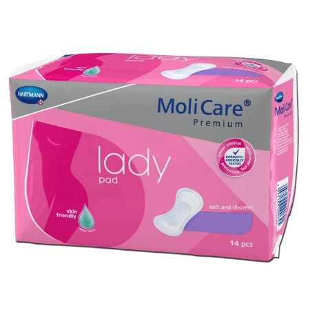 Hartmann Bladder Control Pad MoliCare® Premium Lady Pads 3-1/2 X 10-1/2 Inch Light Absorbency Polymer Core One Size Fits Most - Case of 336 - 168624-CS
