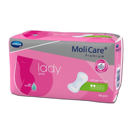 Hartmann Bladder Control Pad MoliCare® Premium Lady Pads 4-1/2 X 10-1/2 Inch Light Absorbency Polymer Core One Size Fits Most - Case of 252 - 168634-CS
