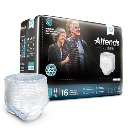 Attends Healthcare Products Unisex Adult Absorbent Underwear Attends® Premier Pull On with Tear Away Seams Large Disposable Heavy Absorbency - Bag of 16 - ALI-UW30-BG