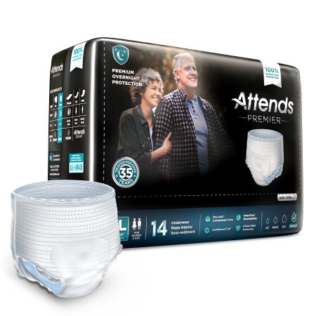 Attends Healthcare Products Unisex Adult Absorbent Underwear Attends® Premier Pull On with Tear Away Seams X-Large Disposable Heavy Absorbency - Bag of 14 - ALI-UW40-BG