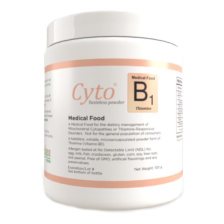 Solace Nutrition Oral Supplement Cyto® B1 Unflavored Powder 100 Gram Jar - Each - 1213-EA