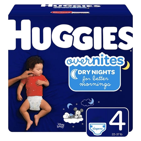 Kimberly Clark Unisex Baby Diaper Huggies® Overnites Size 4 Disposable Heavy Absorbency - Case of 84 - 49539-CS