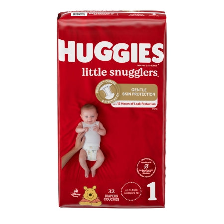 Kimberly Clark Unisex Baby Diaper Huggies® Little Snugglers Size 1 Disposable Moderate Absorbency - Case of 128 - 49695-CS