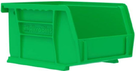 Akro-Mils Storage Bin AkroBins® Green Plastic 3 X 4-1/8 X 7-3/8 Inch - Case of 24 - 30220GREEN-CS