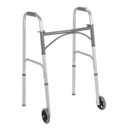McKesson Folding Walker Adjustable Height McKesson Steel Frame 350 lbs. Weight Capacity 32 to 39 Inch Height - Case of 4 - 146-10244-4-CS
